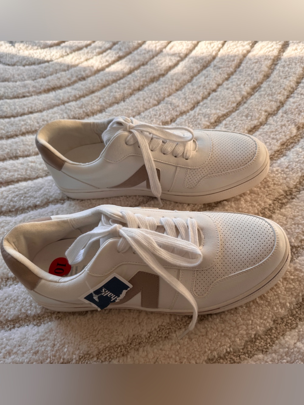 Casual White & Beige Sneakers
